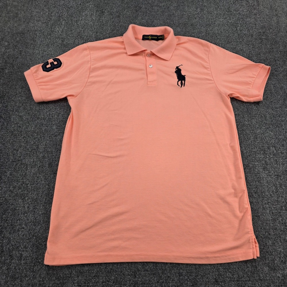 Ralph Lauren Polo Shirt Men XL TALL Peach Orange Big‎ Pony Logo Short Sleeve